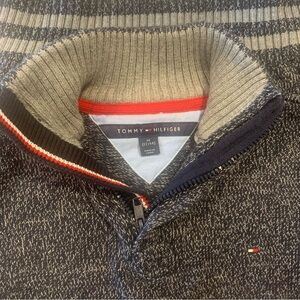 Tommy Hilfiger Zip Up Sweater in Blue and Gray